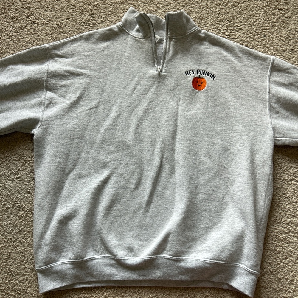 Jerzees Gray Zip Up Sweater Classic Comfort